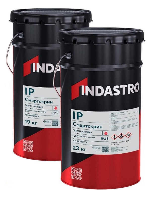 Эластичная полиуретановая смола для инъектирования ИНДАСТРО СМАРТСКРИН IP2 E Компонент Б (23 кг)