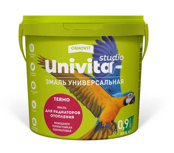 Эмаль акриловая для радиаторов отопления полуматовая ОСНОВИТ УНИВИТА Studio Termo EAс841 ПМ20, база