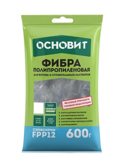 Фибра полипропиленовая ОСНОВИТ СЭЙФСКРИН FPP12 (600 г)