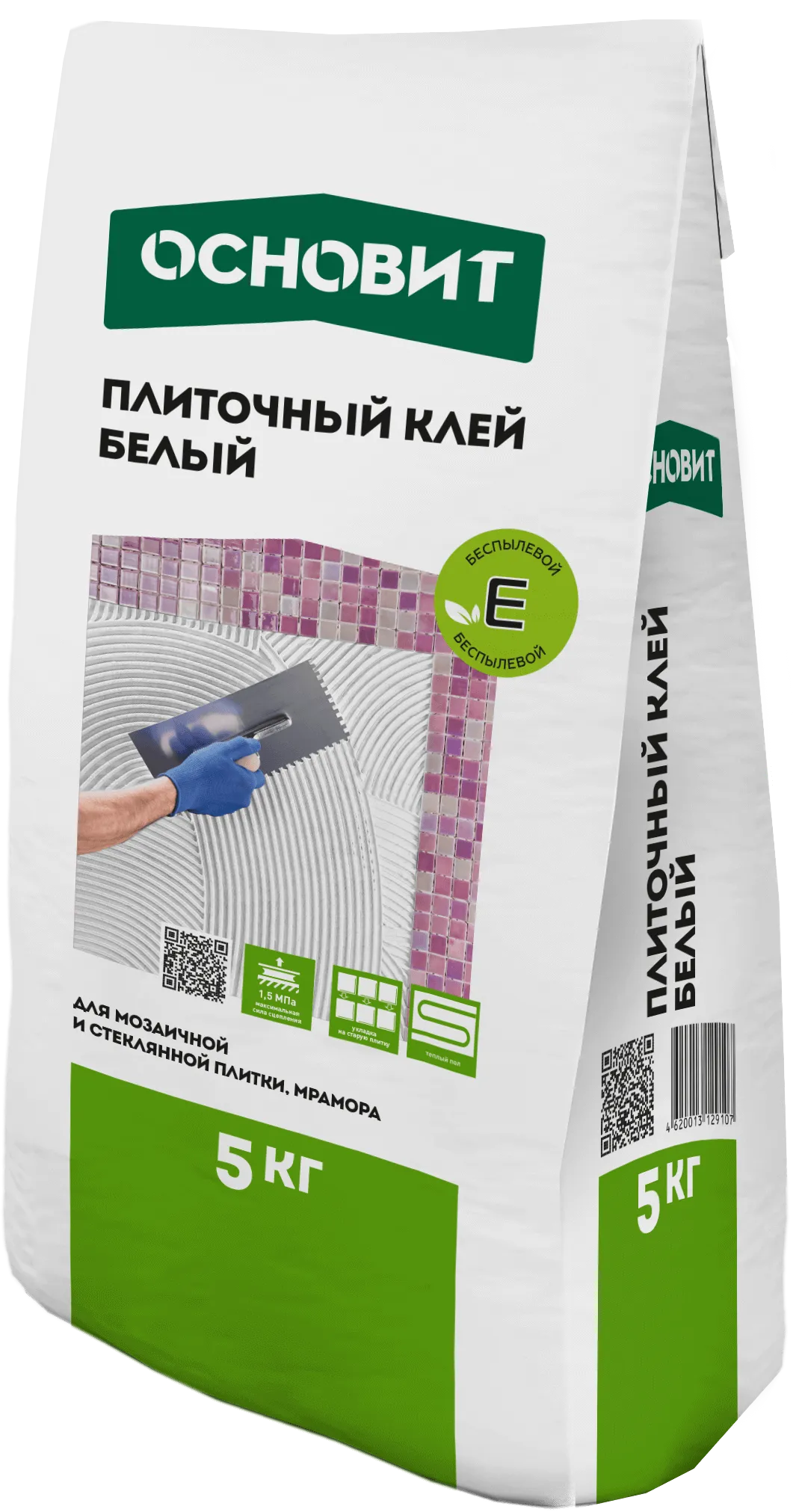 Белый беспылевой плиточный клей ОСНОВИТ МАКСИПЛИКС AC17 W (5 кг)_2