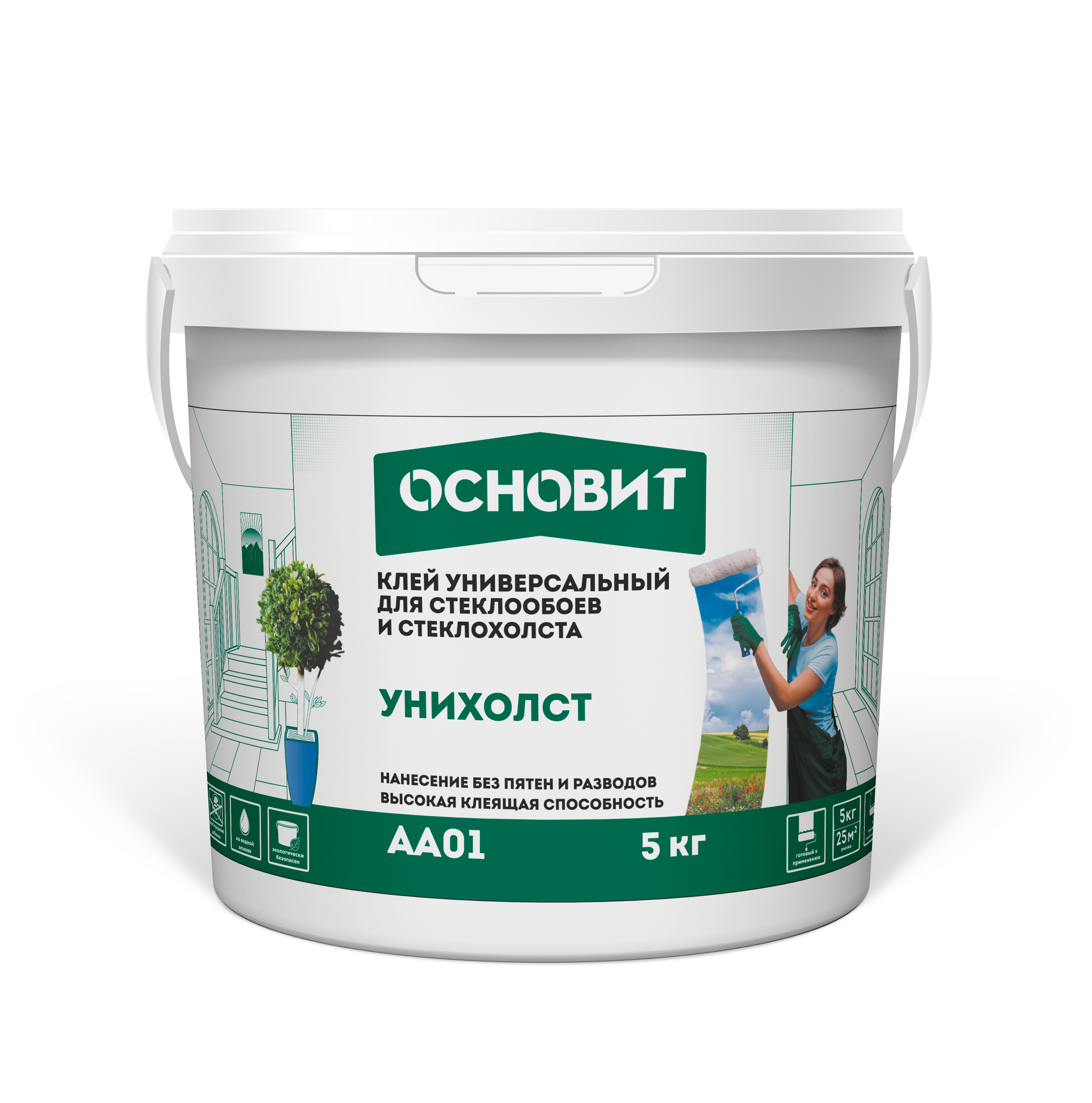 Клей для стеклообоев ОСНОВИТ УНИХОЛСТ AA01 (5 кг)
